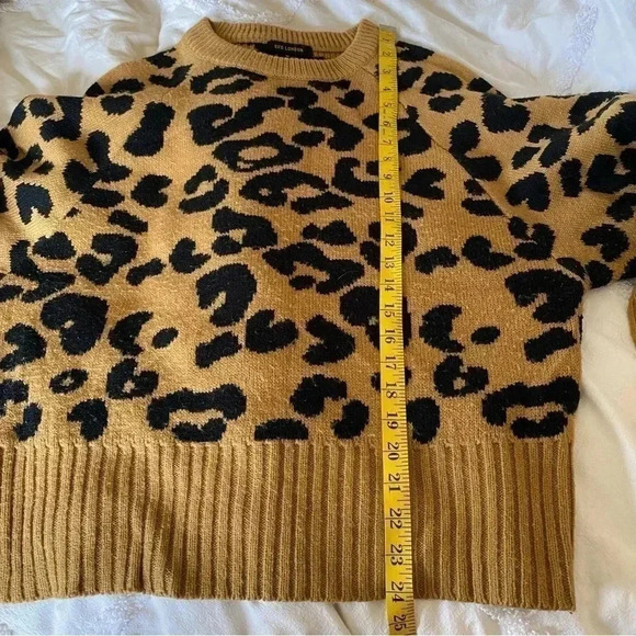 QED London Leopard Print Knit Sweater Chunky Crew Neck: Medium - Picture 5 of 7